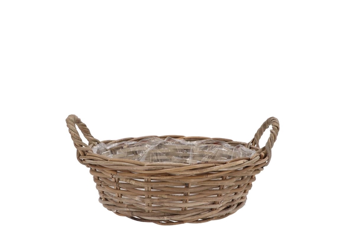 <h4>Rattan Kuboo Basket Low Ears 25x13cm</h4>