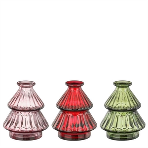 Vaas boom recycled glas rood gr roz
