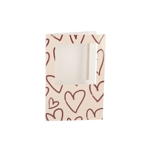 Gift Tile Card Hearts Sand/nude 21x14x1cm