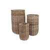 Rattan Ivy Cauldron High Natural Set 3 25x43/35x60/44x75cm