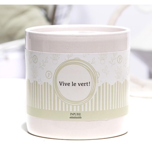 P&P ceramics white met VIVE LE VERT! cadeau wikkel