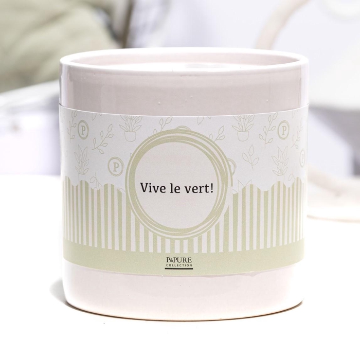 <h4>P&P ceramics white met VIVE LE VERT! cadeau wikkel</h4>