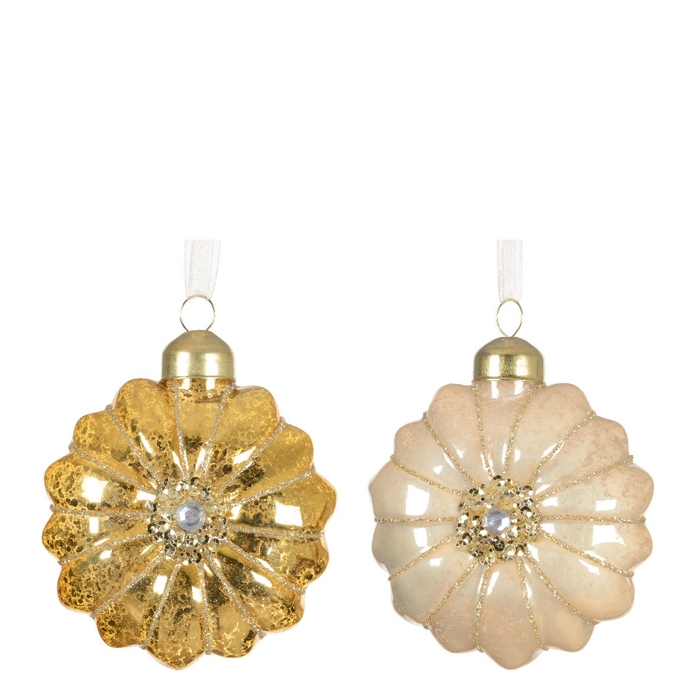 <h4>Kerstbal Hanger bloem 80mm</h4>