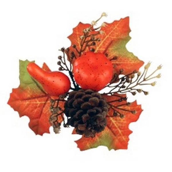 <h4>Bijsteker Herfst toef 8cm+12cm stok oranje</h4>