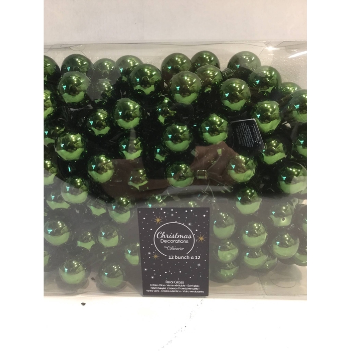 <h4>KERSTBAL GLASS 25MM ON WIRE 144PCS PINE GREEN</h4>