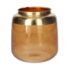 DF02-666001500 - Vase Mona d10.5/15.2xh16 brown transp/gold