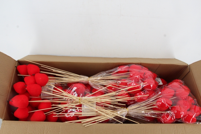 <h4>Stick Pear Flock 8cm Red</h4>