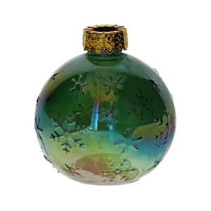 DF02-667172800 - Bottle Zina snow flake d3/9.8xh10.5 green+pearl