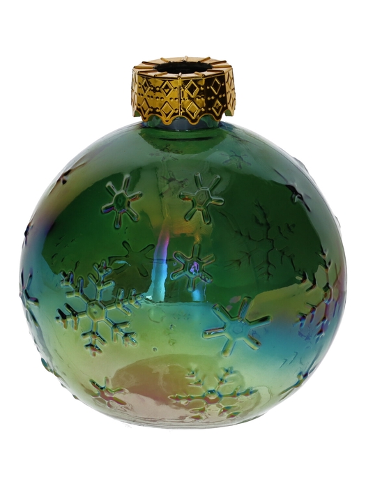 <h4>DF02-667172800 - Bottle Zina snow flake d3/9.8xh10.5 green+pearl</h4>