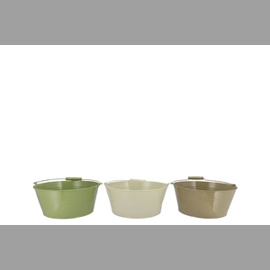 Zinc Summer Green Mix Basic Bowl Ass 22x10x18cm