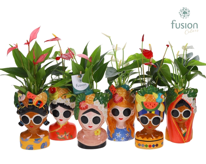 <h4>Keramiek Wereldvrouwen met Anthurium</h4>