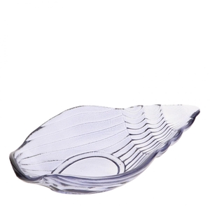 Maritime Glass shell plate d20*12*5cm