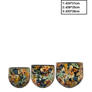 Metaal Berry pot S/3 d33*28cm
