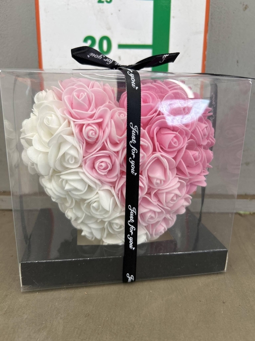 <h4>ARR HART ZIJDE ROOS PINK/WHITE 15 CM</h4>