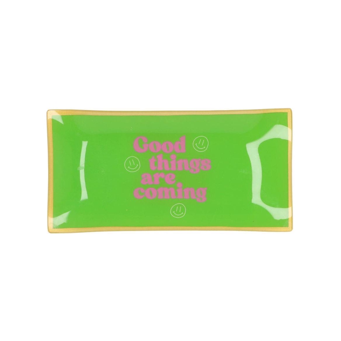 <h4>Plate Rectangle Good Things Are Coming 20x10x2cm</h4>