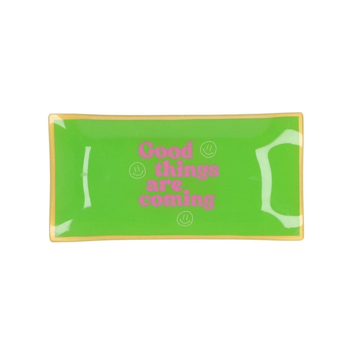 <h4>Plate Rectangle Good Things Are Coming 20x10x2cm</h4>