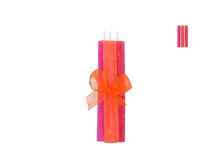 Frosty Fuchsia Mix Taper Candle 2x15cm