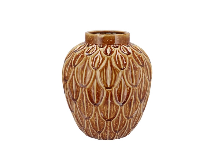 <h4>Inga Boa Brown Pot Active Glaze 23x23x25cm</h4>