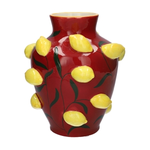 DF00-730381000 - Vase Lemons d10/22.5xh25.7 yellow/red