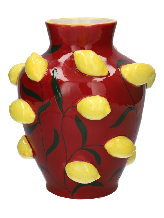 DF00-730381000 - Vase Lemons d10/22.5xh25.7 yellow/red