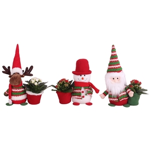 Christmas Arr.Indoor Pluche Figure Christmas mix ø21cm 1PP