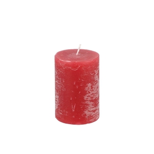 Candle Rustic Pillar Red 7x10cm