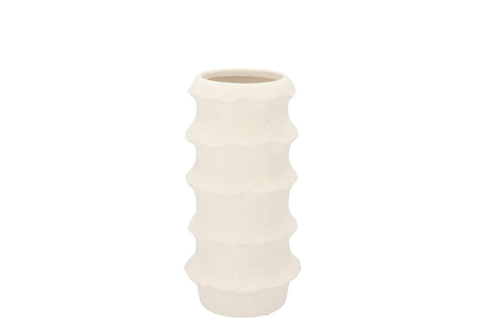 <h4>Junia White Structure Vase 13x13x20cm Nm</h4>
