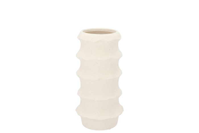 <h4>Junia White Structure Vase 13x13x20cm</h4>