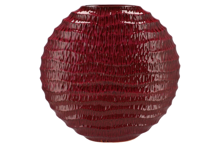 Inga Jada Purple Oval Vase Active Glaze Wave 51x17x50cm