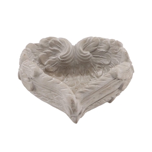 Concrete Saint Heart Wings Grey 19x8cm