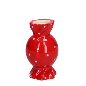 Kerst Keramiek Candy vaas d6/8*15cm