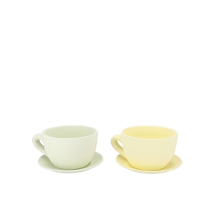 Chai Green Mix Pot Cup And Saucer Ass 19x15x10cm