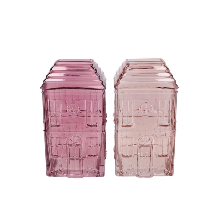 <h4>Mille Sand/old Pink Vase House 14x11x25cm</h4>