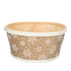 Wood Snowflake tray d22*11cm