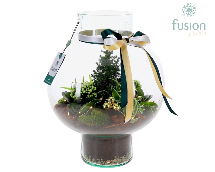 <h4>Green Bottle Laura Large met Kerst arrangement</h4>