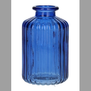 DF02-666110900 - Bottle Caro lines d3.5/6.2xh10 cobalt blue