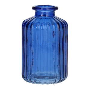 DF02-666110900 - Bottle Caro lines d3.5/6.2xh10 cobalt blue