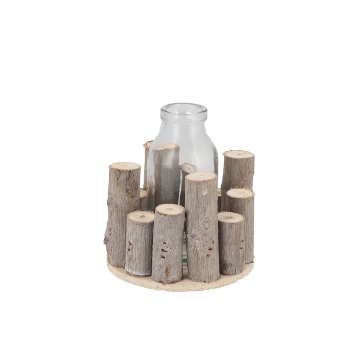 <h4>Nature Birch Branch Whitewash Glass Bottle 10x8cm</h4>