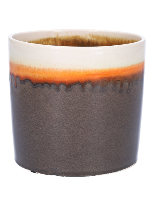 <h4>DF03-884640447 - Pot Gus d12.6xh11.5 brown/orange</h4>