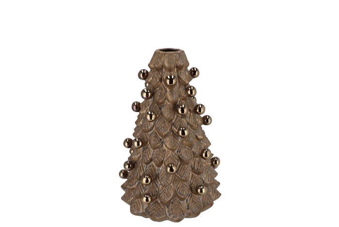 Mika X-mas Bronze Vase Tree 16x16x24cm