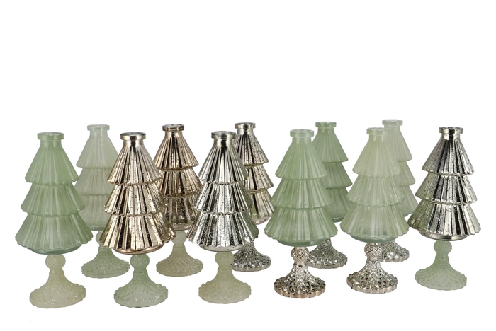 Jazz Nordic Green Vase X-mas Tree Ass 11x25cm Nm