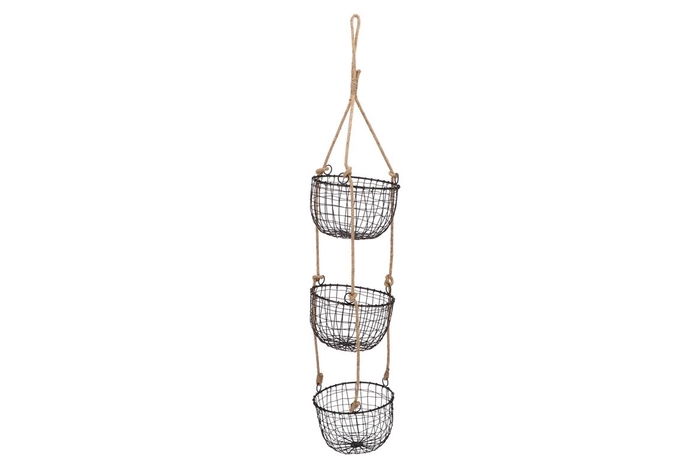 <h4>Wire Basket With Rope Black 21x13x104cm</h4>