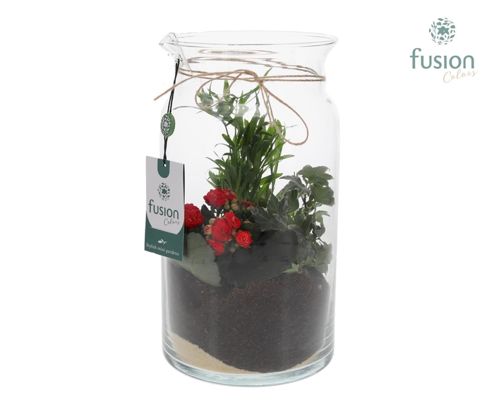 <h4>Glazen melkbus met arrangement</h4>