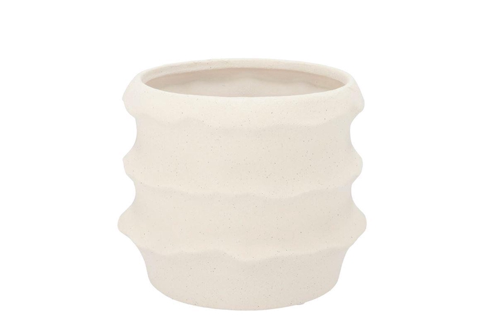 Junia White Structure Pot 15x15x12cm