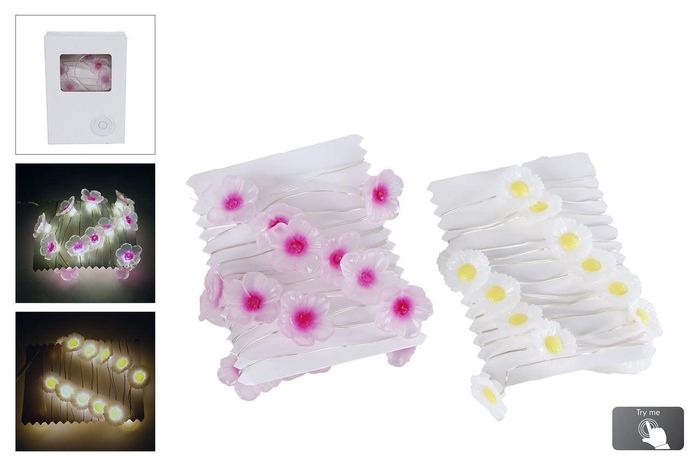 <h4>"Lichtsnoer LED ""Flowers"" roze/ge</h4>
