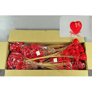 Stick Heart Fl.red+mini Ribbon