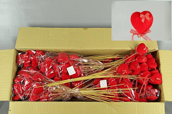 <h4>Stick Heart Fl.red+mini Ribbon</h4>