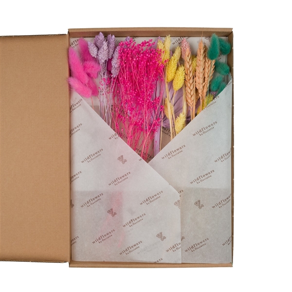 Droogbloemen-Flowers in Letterbox 30cm-Pastel