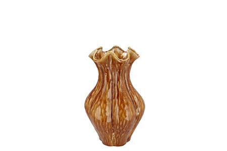 <h4>Inga Driss Brown Vase Active Glaze 15x15x20cm</h4>