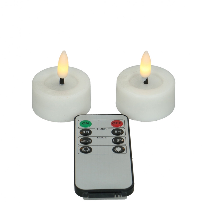 Candle LED tealights x2 incl.batt+timer